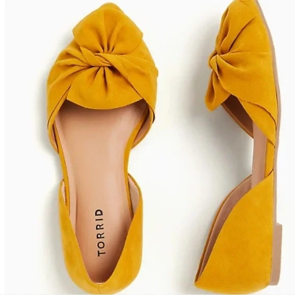 Torrid Mustard Pointed Toe Suede Slip-On Flats - Picture 4 of 12